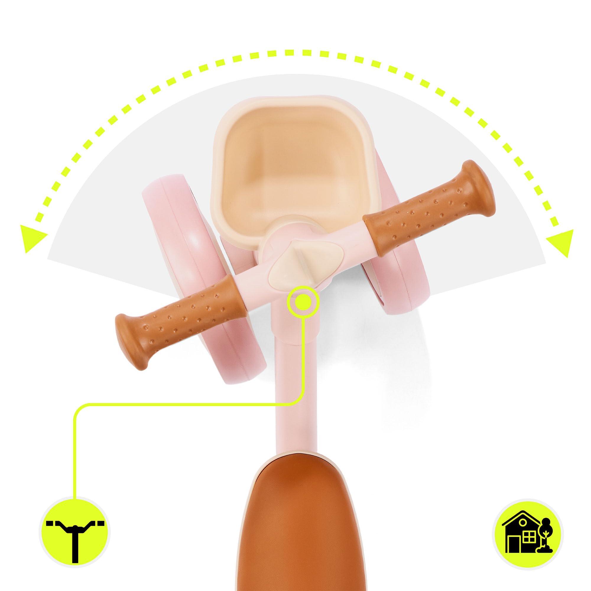 Draisienne - équilibre - mixte - 4 roues - tobi mini - rose 6/9