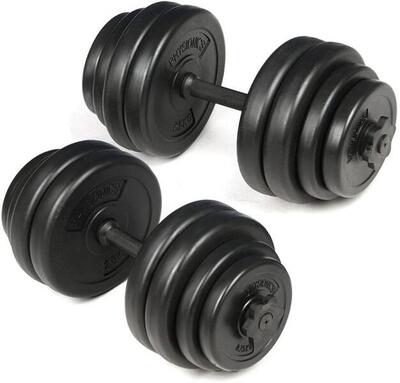 Physionics dumbellset - halterset - kunststof - 30 kg - 25 mm