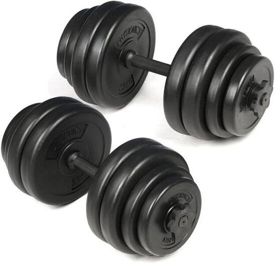 Lot de 2 haltères courts - 30kg