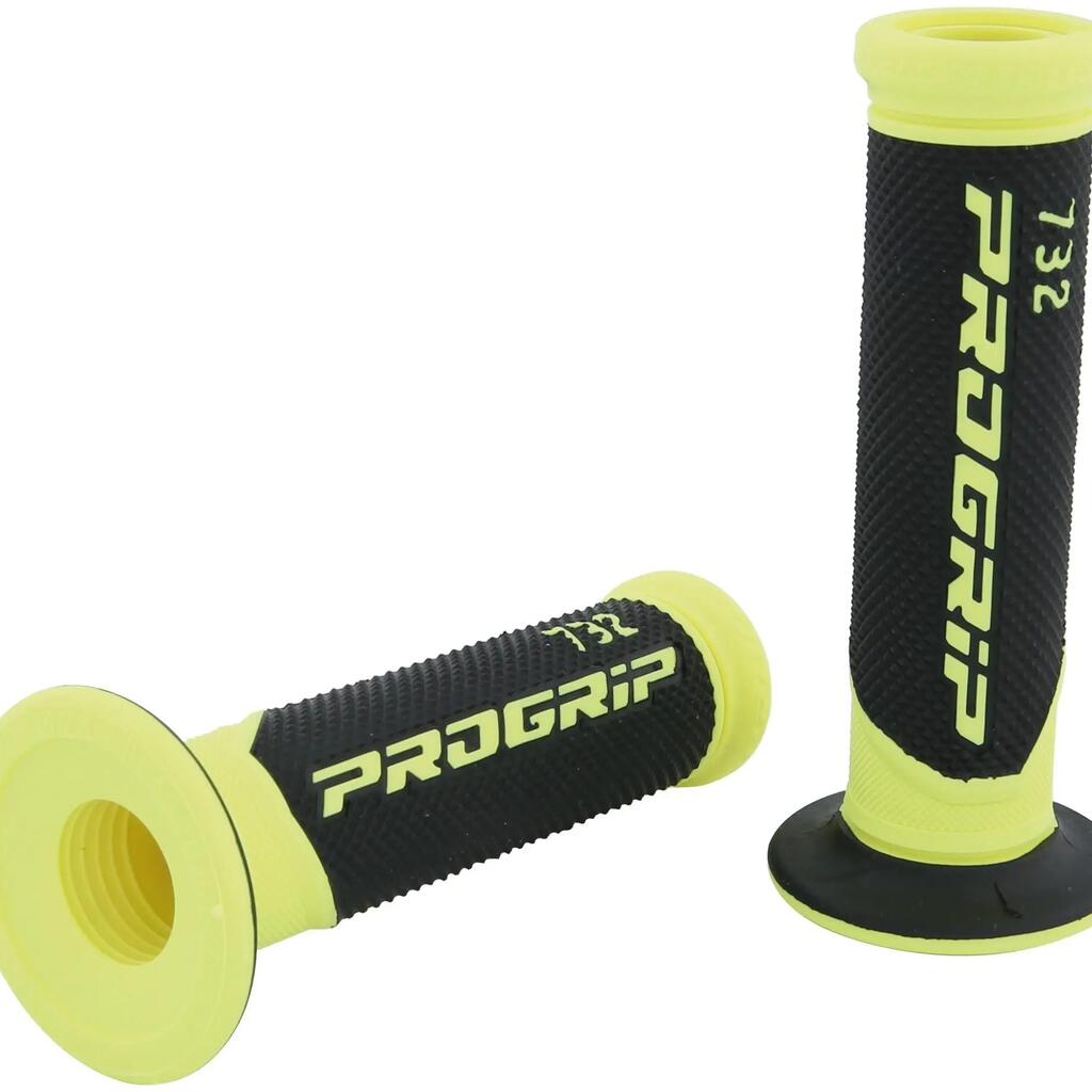 PROGRIP 732 Mod. 18 Rubber Handlebar Grip — 125 mm, Open, Fluo (ge/sw).