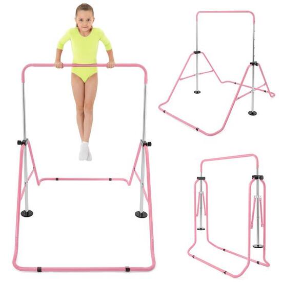 Turnstange – unisex – höhenverstellbar 88–129 cm, klappbar – rosa