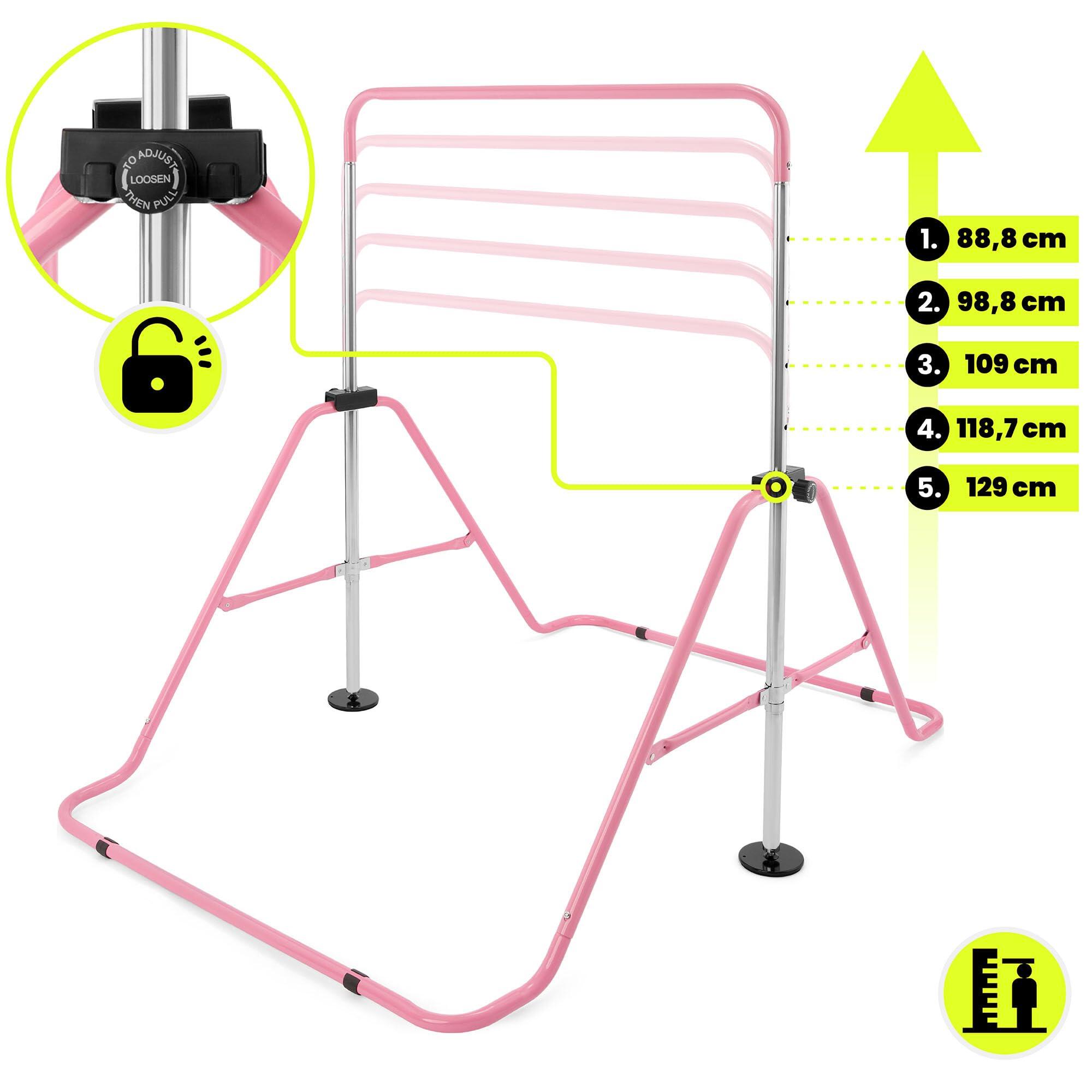 Turnbalk – unisex – instelbaar 88-129 cm, inklapbaar – roze 4/9