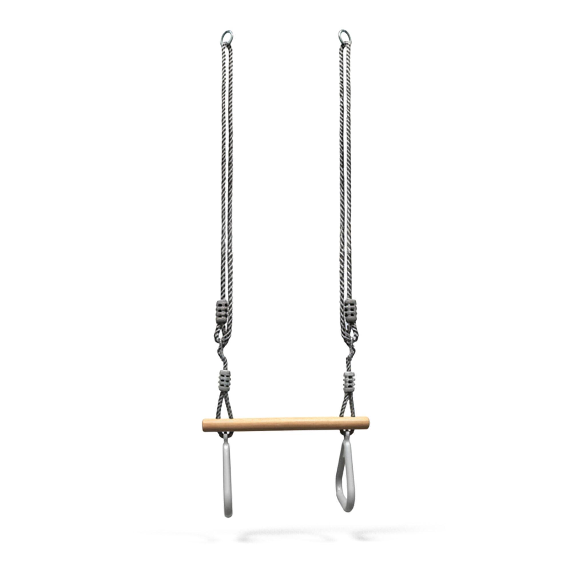 Turntrapez - unisex - houten balk, ringen - grijs 9/9