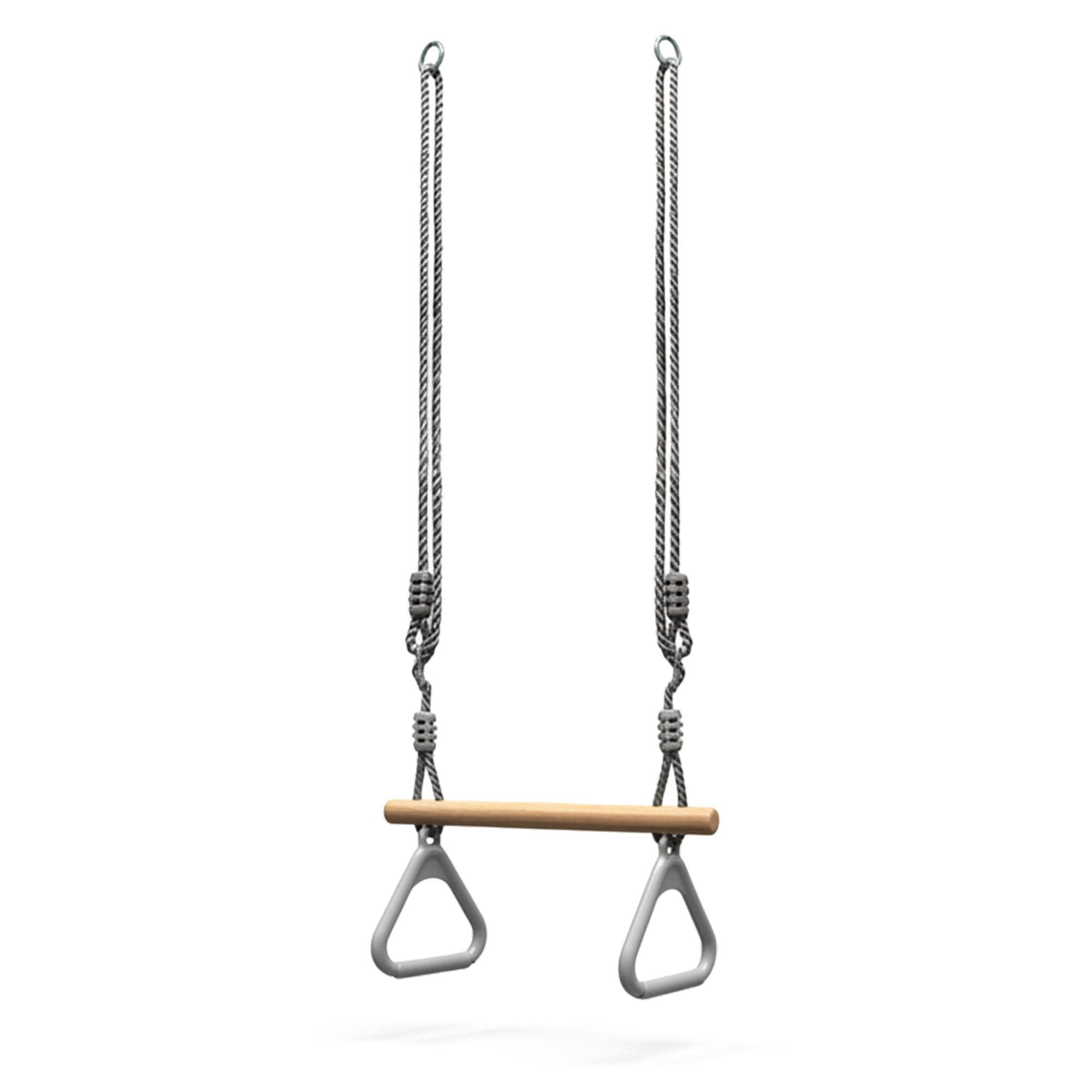 Turntrapez - unisex - houten balk, ringen - grijs 8/9
