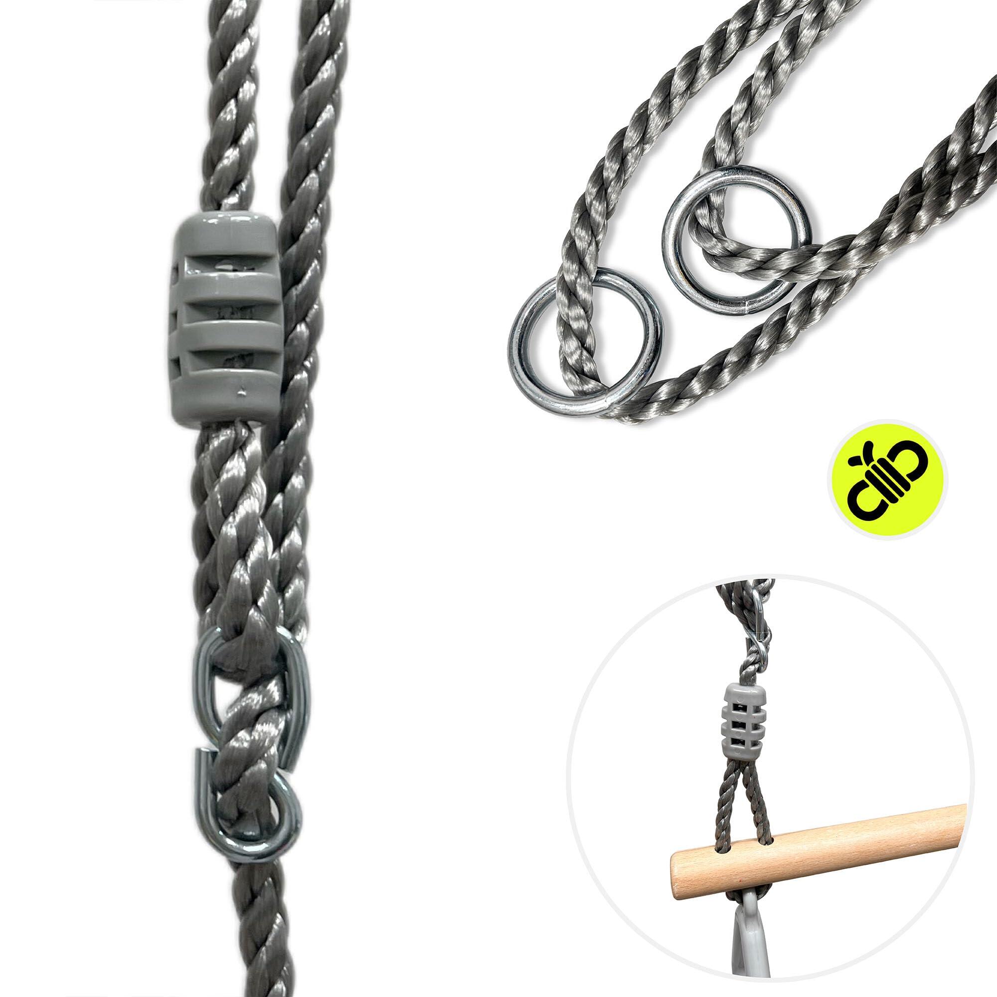Turntrapez - unisex - houten balk, ringen - grijs 6/9