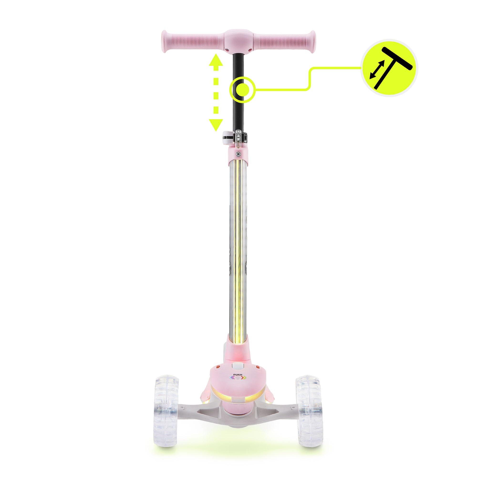 Trottinette enfant mixte 3 roues led, guidon réglable, hypermotion 9/11