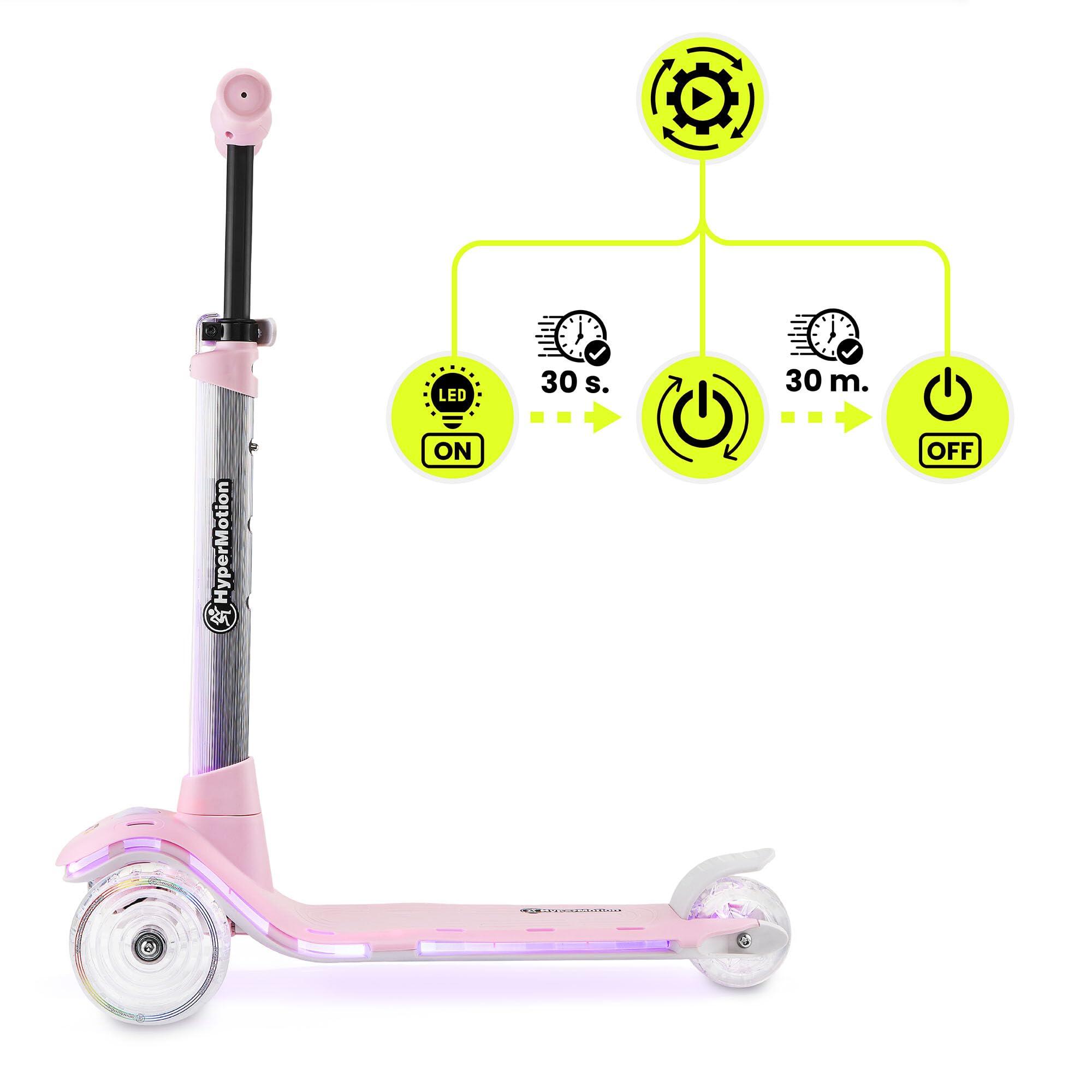 Trottinette enfant mixte 3 roues led, guidon réglable, hypermotion 8/11