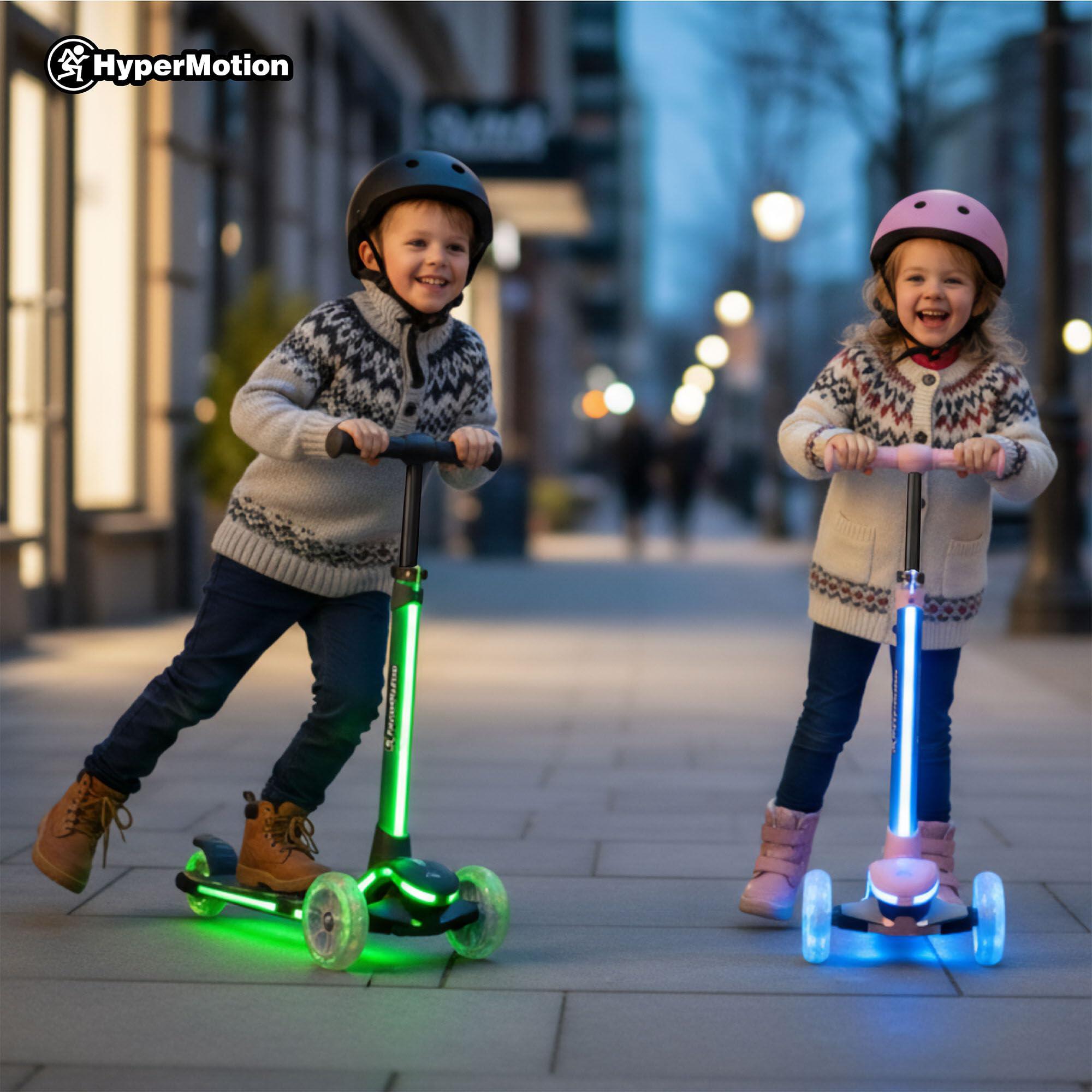 Trottinette enfant mixte 3 roues led, guidon réglable, hypermotion 6/11