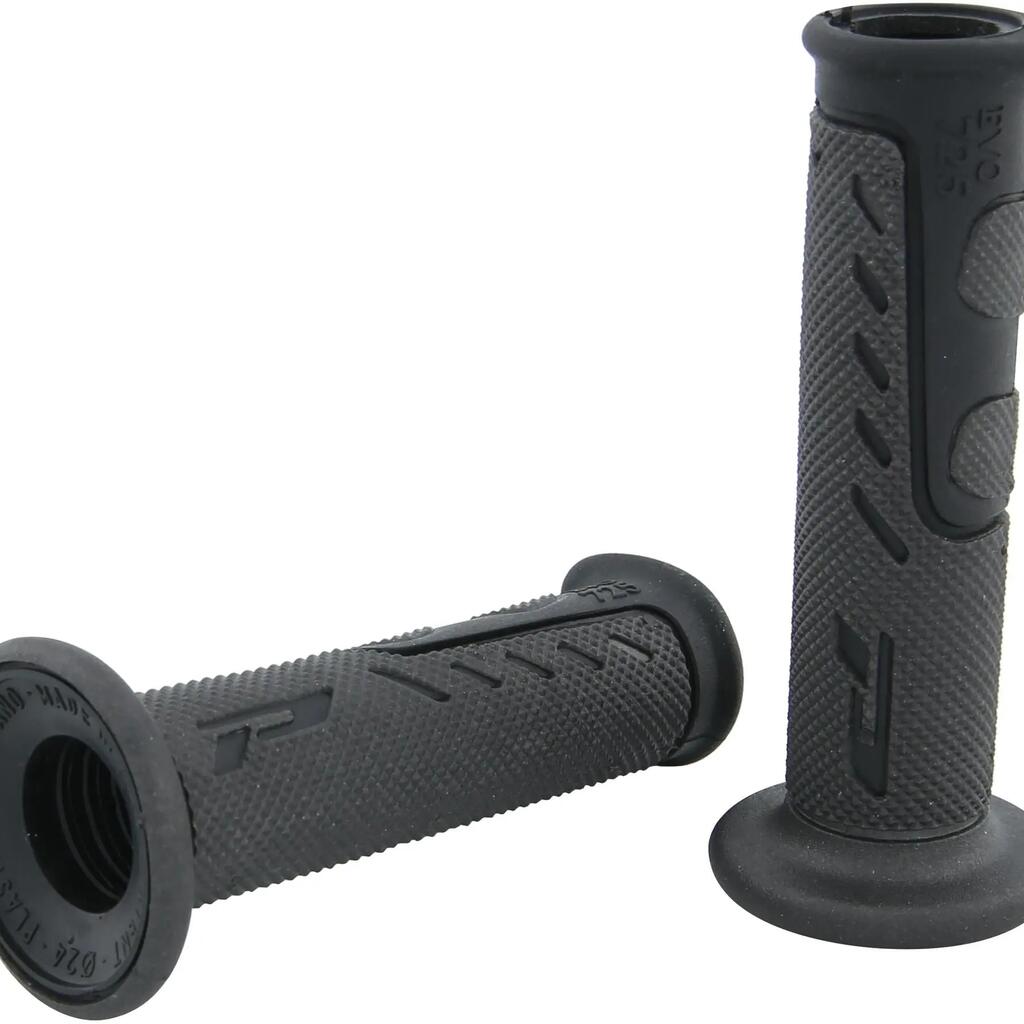 PROGRIP 725 Rubber Handlebar Grips, 122 mm, Open Design, Black/White.