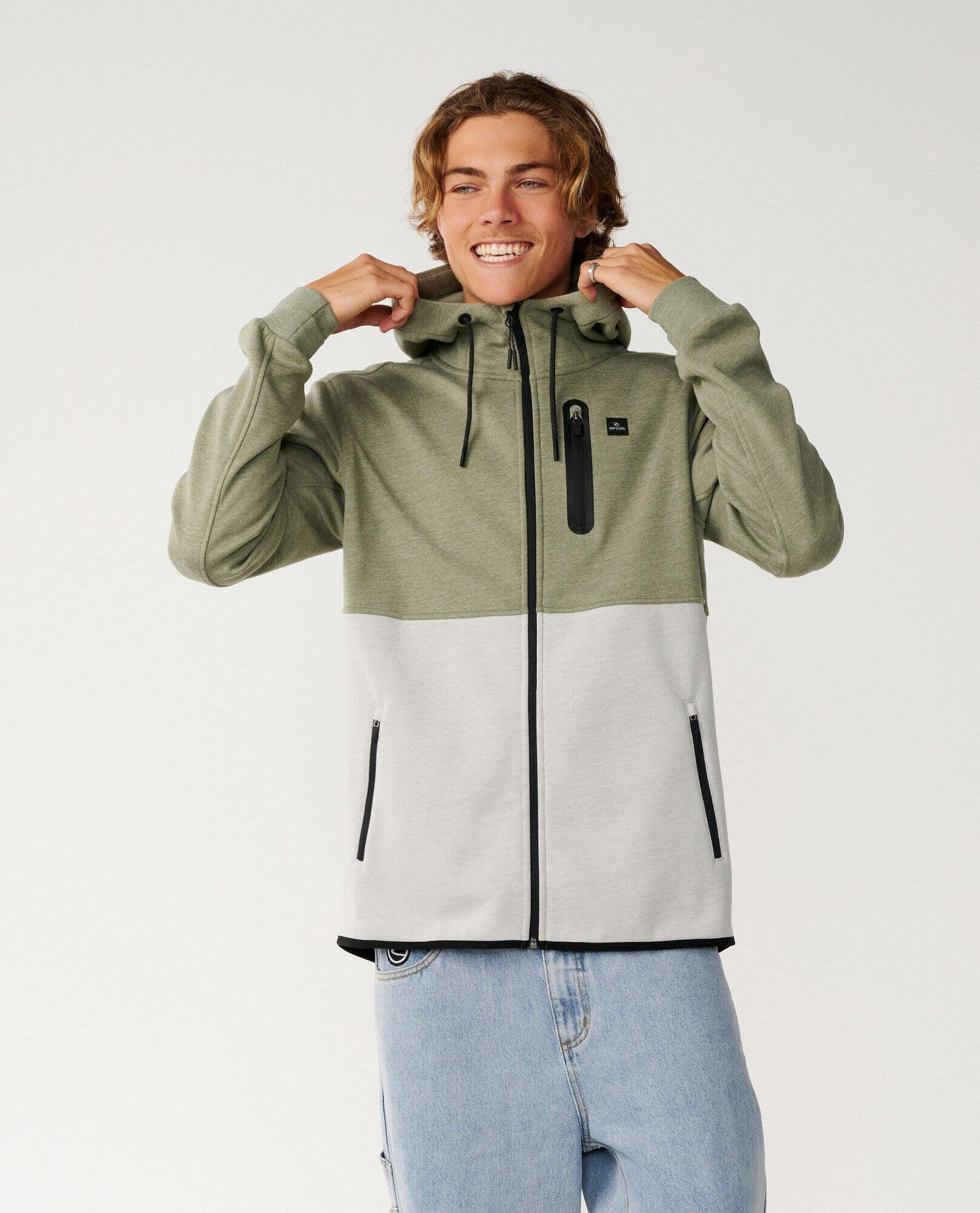 Rip Curl Departed Bonded DWR Zip Thru - Green 4/7