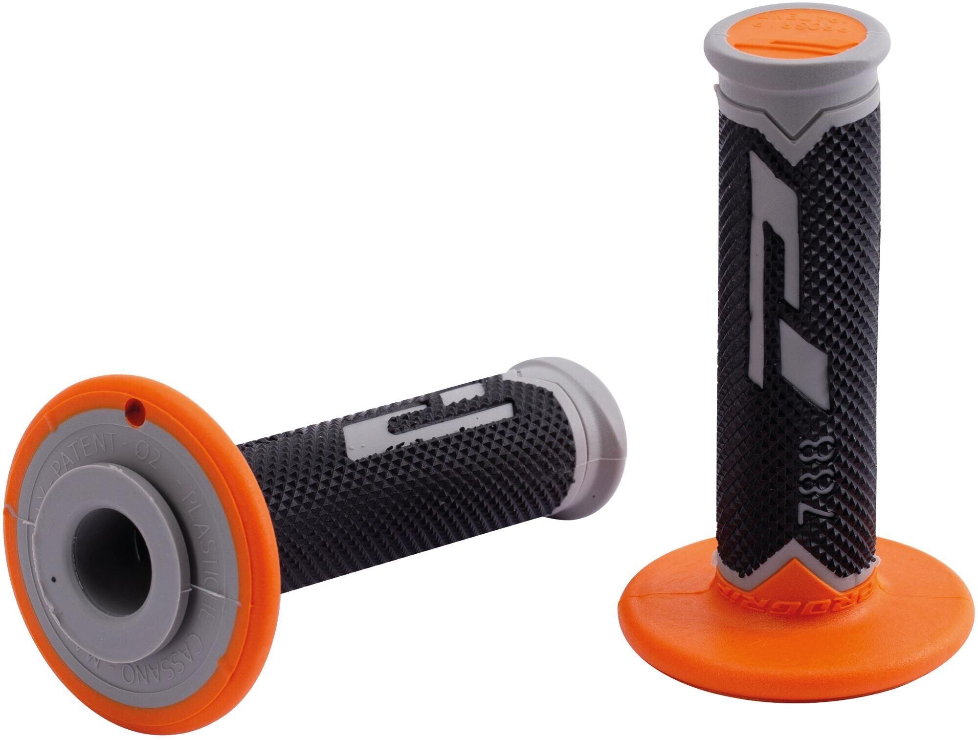 Chwyty motocyklowe Progrip 788 115 mm zamknięte szaro-czarne