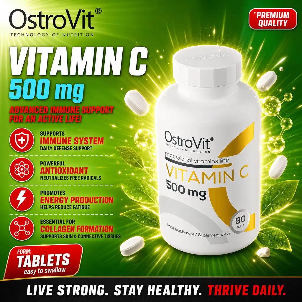 OstroVit Vitamin C 500mg 90 Tabs 1/2
