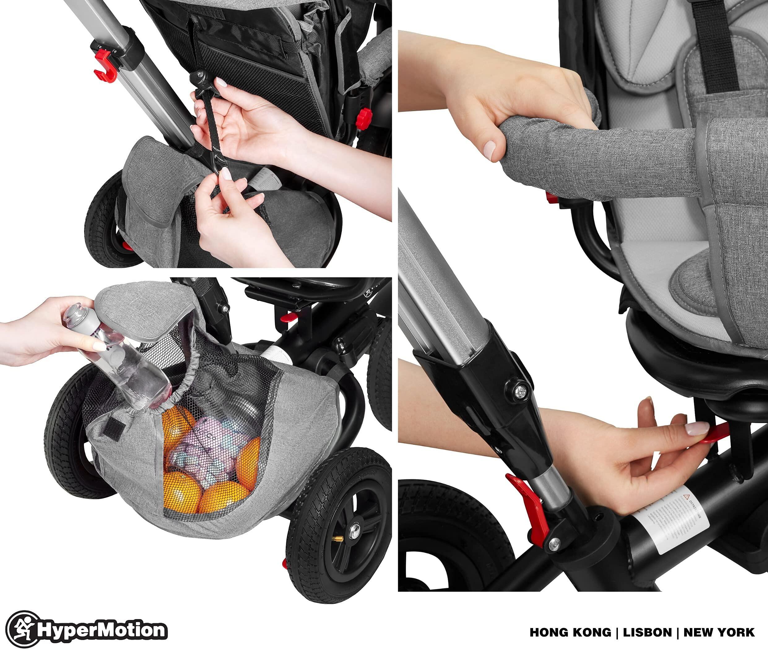 Triciclo per bebè - unisex - sedile girevole - Tobi Velar - grigio 8/10