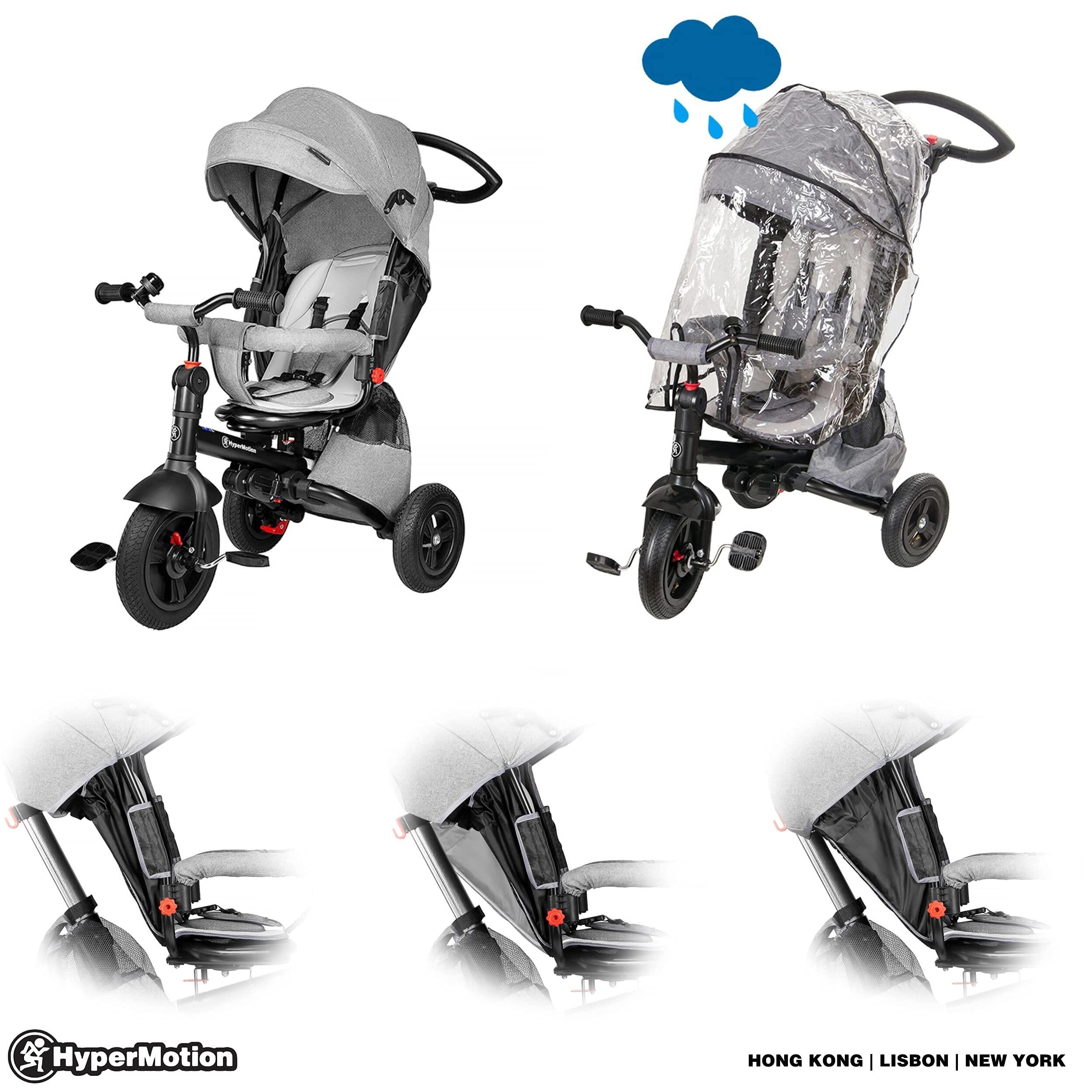 Triciclo per bebè - unisex - sedile girevole - Tobi Velar - grigio 7/10