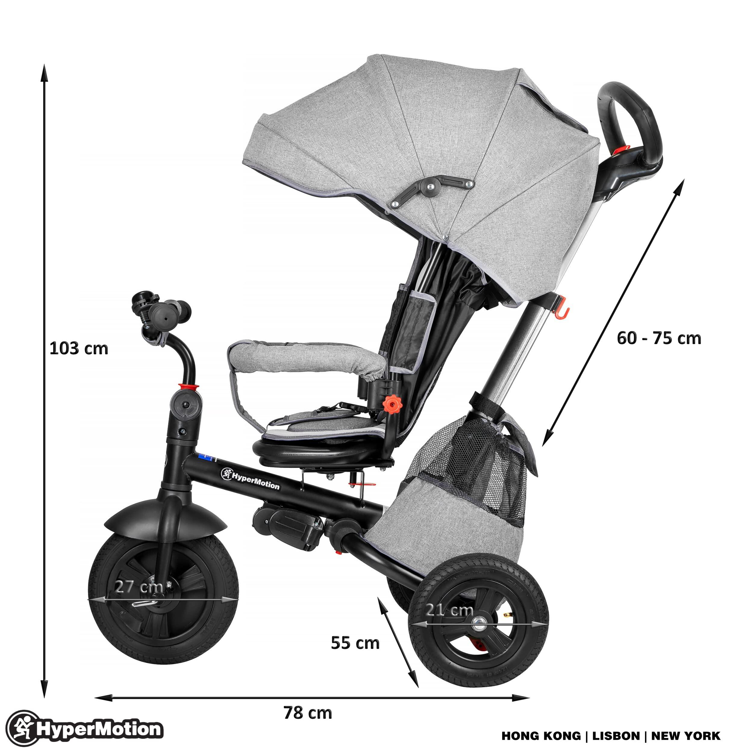 Triciclo per bebè - unisex - sedile girevole - Tobi Velar - grigio 5/10
