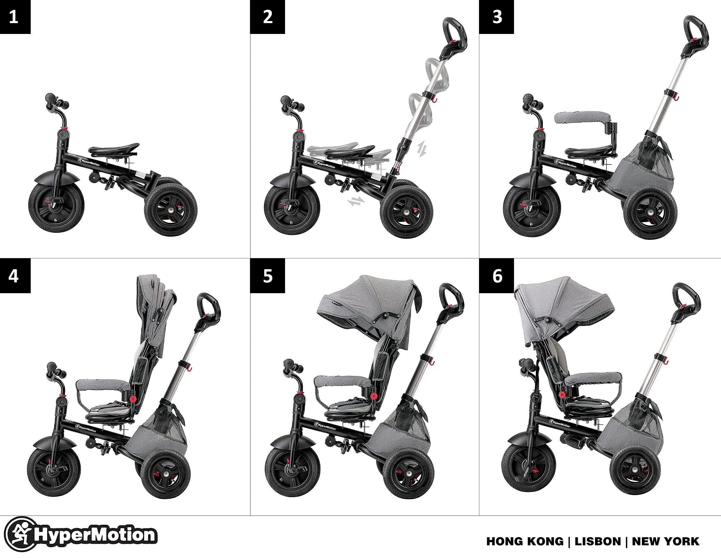 Triciclo per bebè - unisex - sedile girevole - Tobi Velar - grigio 2/10