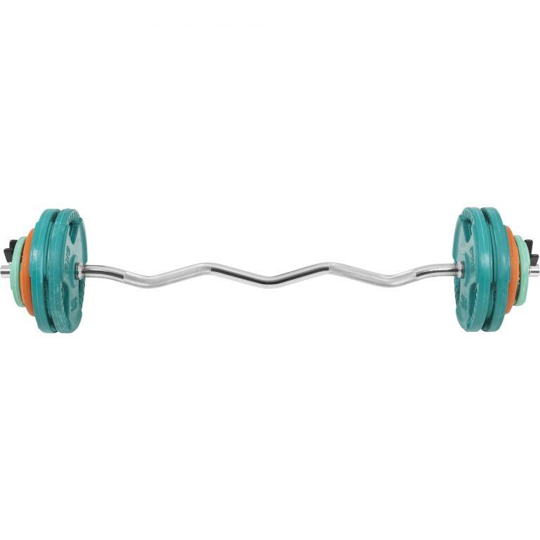 SZ-Curlset cu discuri si clemă de prindere din cauciuc cu blocare cu arc 35 kg