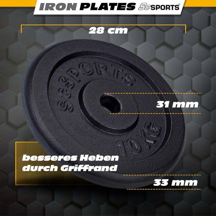 Disque musculation fonte - Set 4x10kg 4/6