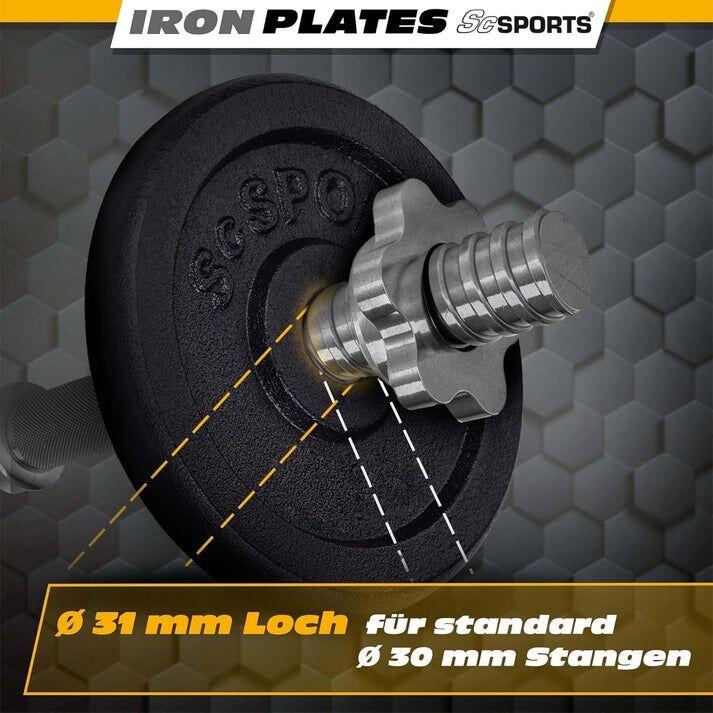 Disque musculation fonte - Set 4x10kg 2/6
