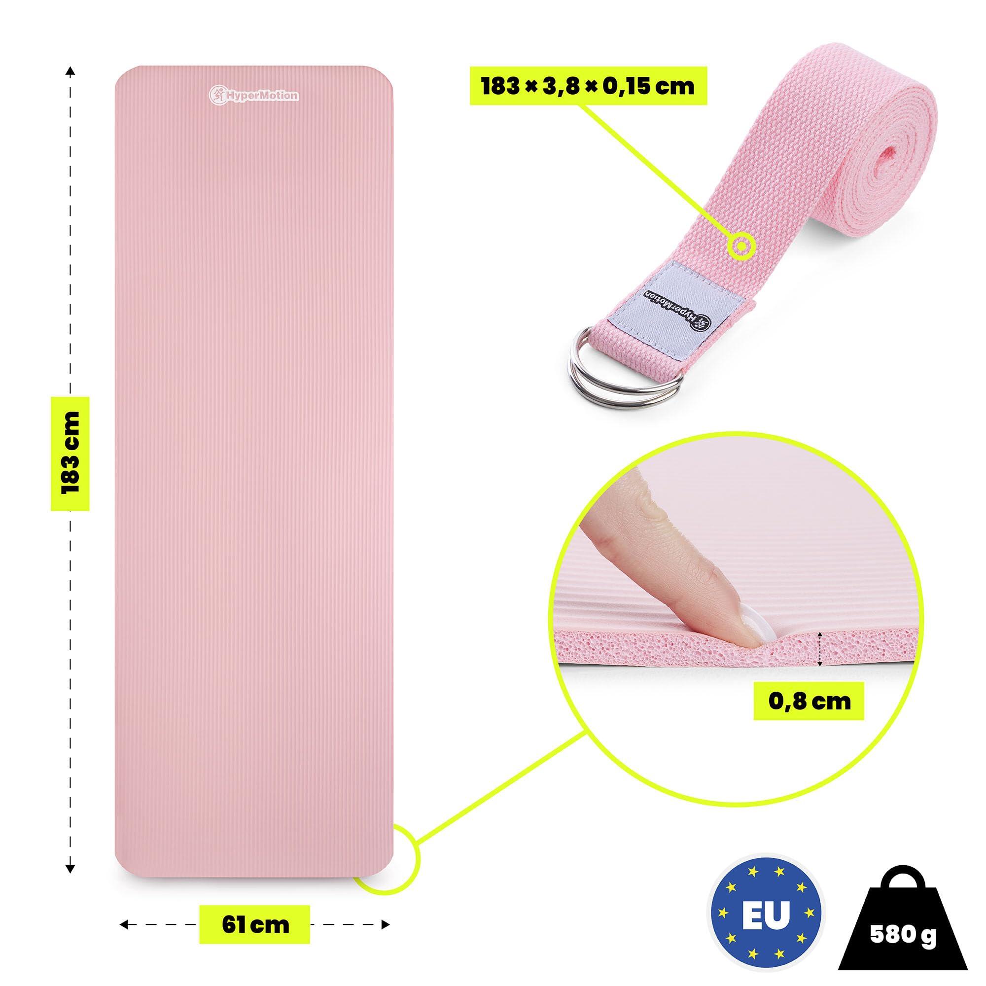 Tapete de ioga e fitness - ioga ginástica - dupla-face 8 mm NBR rosa 9/10