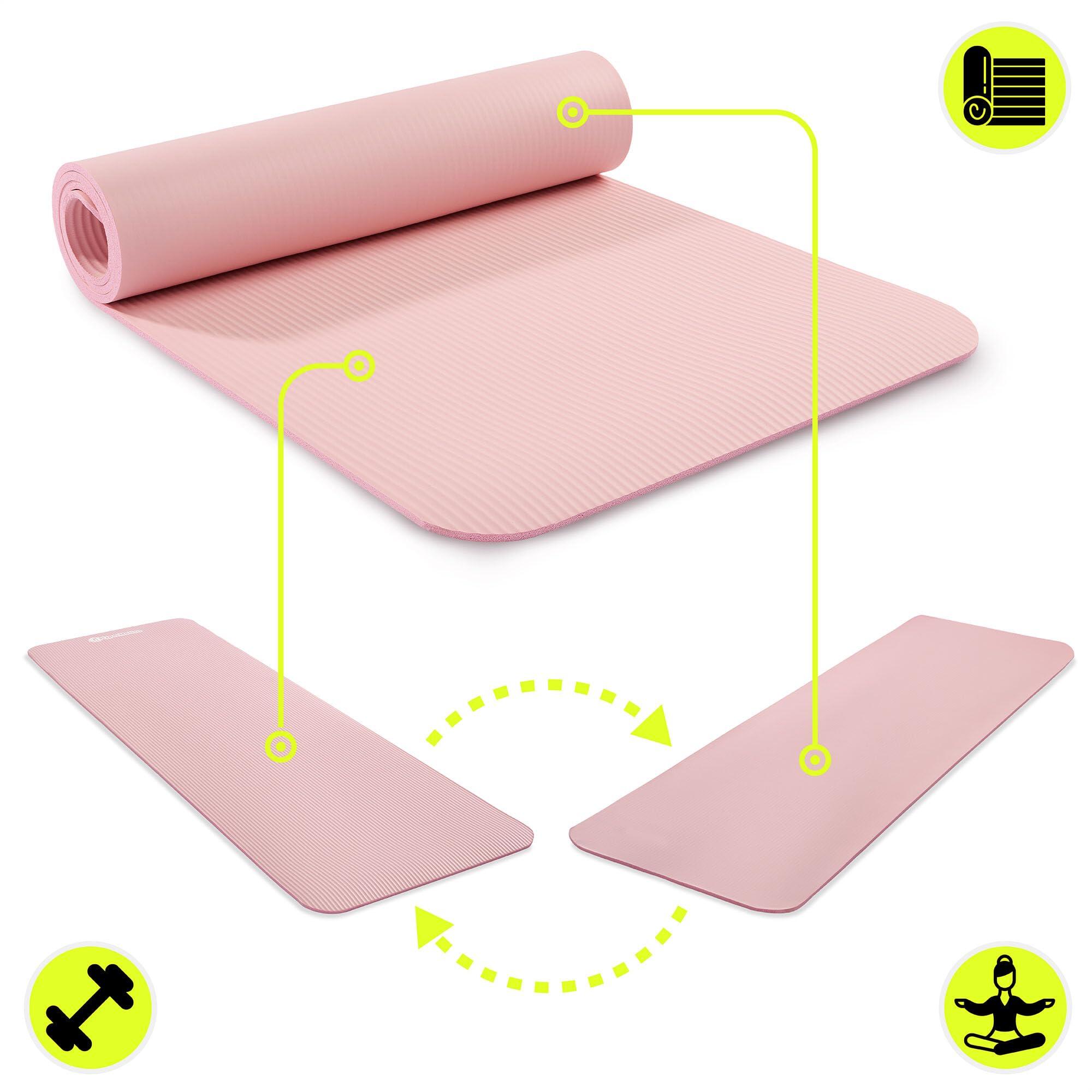 Tapete de ioga e fitness - ioga ginástica - dupla-face 8 mm NBR rosa 5/10