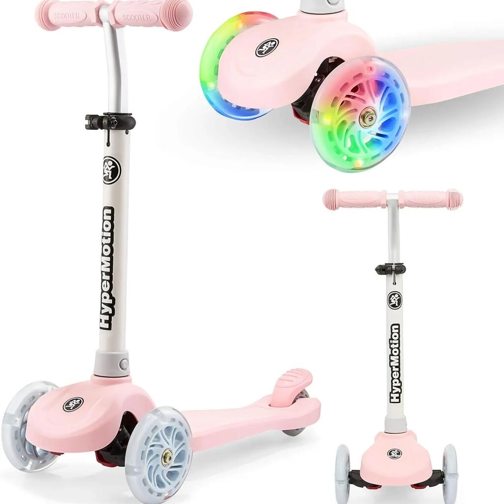 Child balance scooter - girl - 3-wheel LED - pink