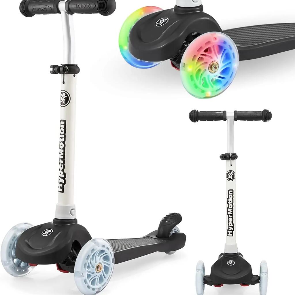 Balance scooter, 3 wheels, 55-70 cm handlebar, LED, black