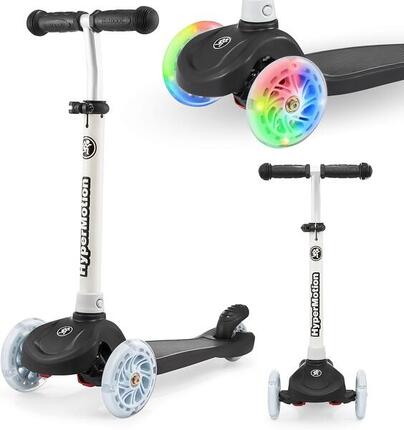 Trottinette d'équilibre, 3 roues, guidon 55-70 cm, led, noir