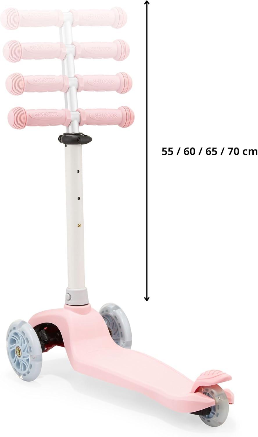 Trottinette d'équilibre enfant - fille - 3 roues led - rose 6/7