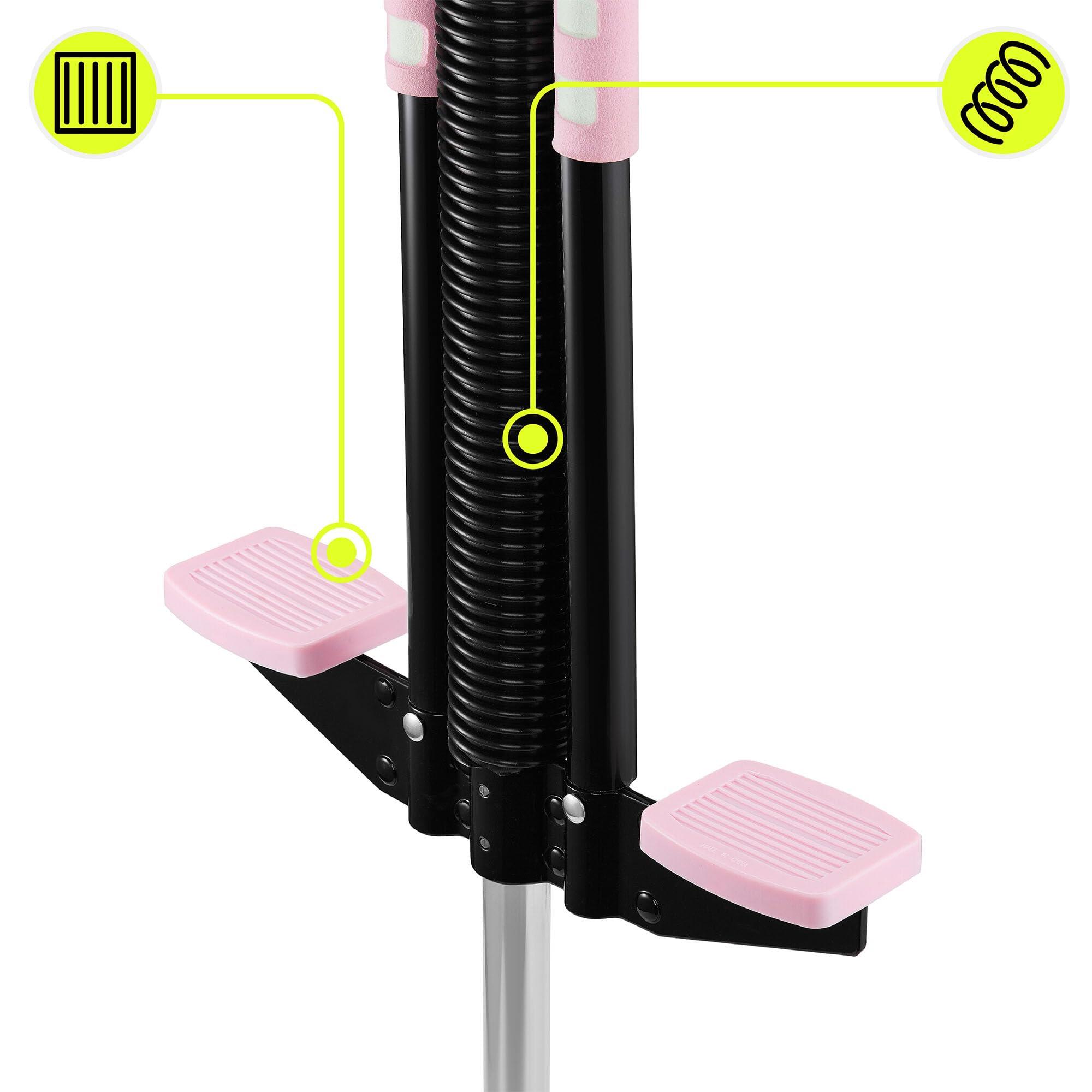 Pogo stick - motricidade - unissex - mola 50 kg - rosa 8/9