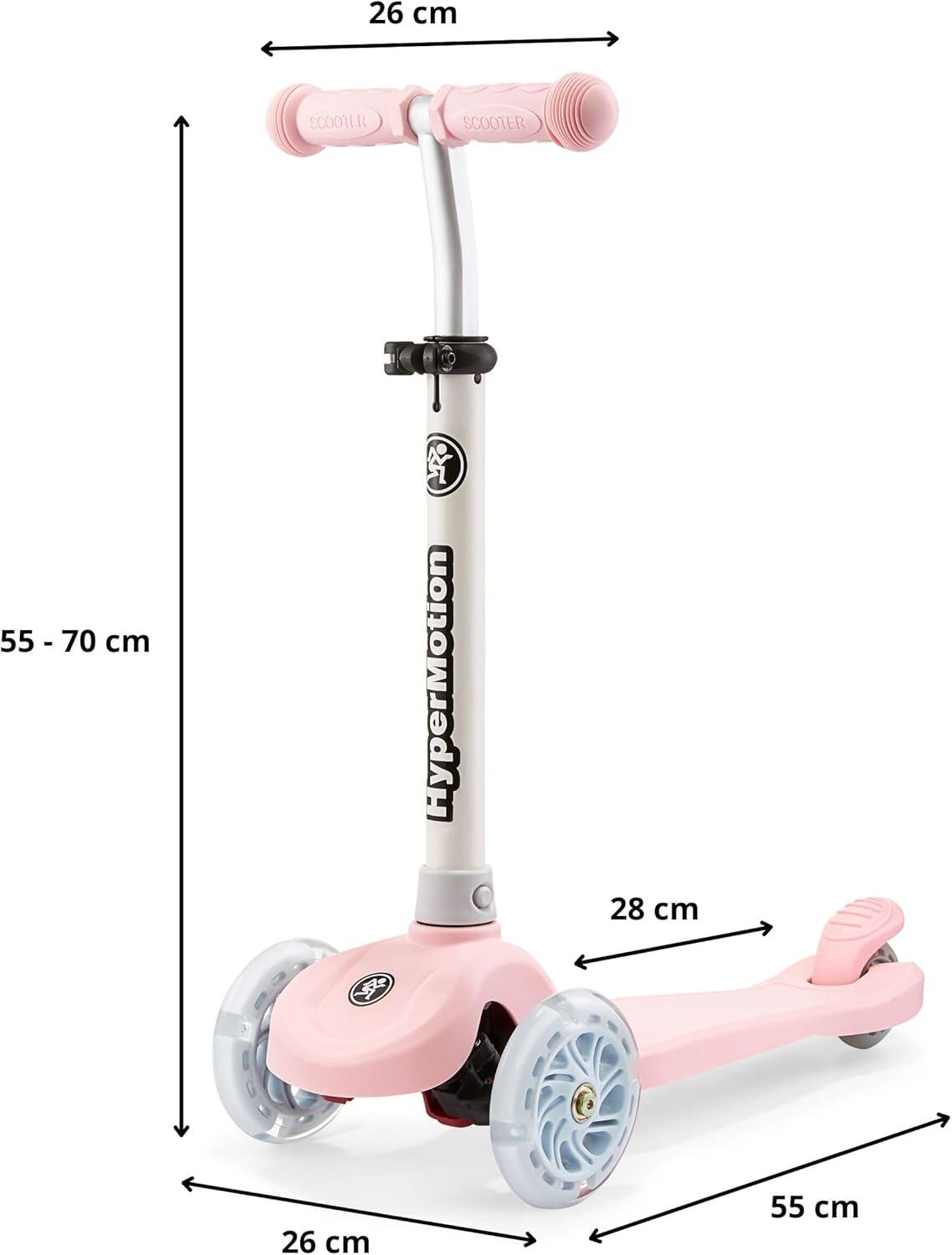 Trottinette d'équilibre enfant - fille - 3 roues led - rose 5/7