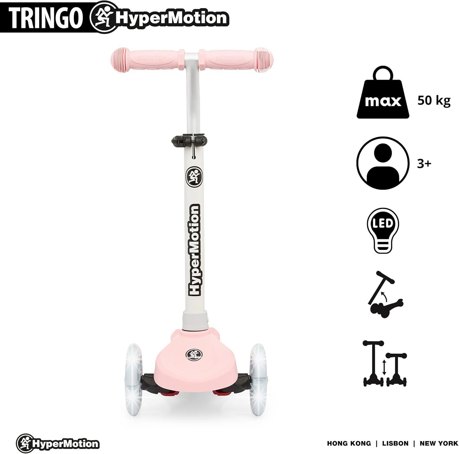 Trottinette d'équilibre enfant - fille - 3 roues led - rose 3/7