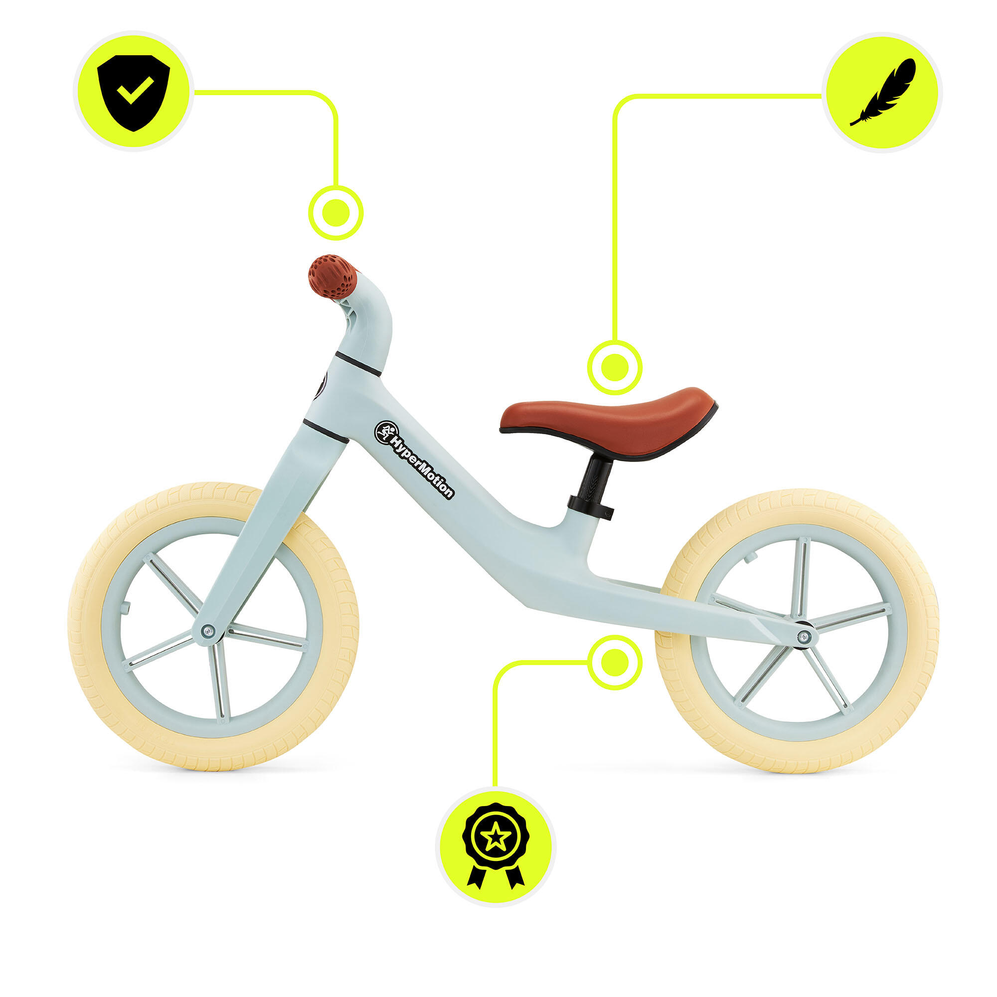 Draisienne - vélo - mixte - ultra-légère, selle réglable - vert 3/7