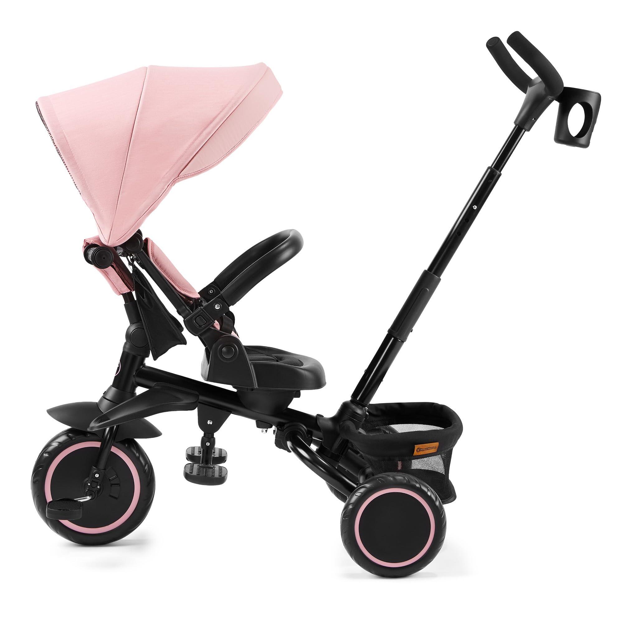Tricycle évolutif unisexe - siège 360°, pliable - rose 5/9