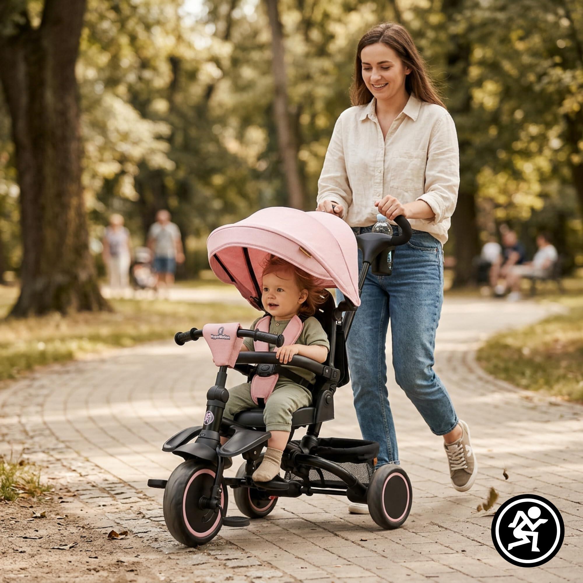 Tricycle évolutif unisexe - siège 360°, pliable - rose 2/9