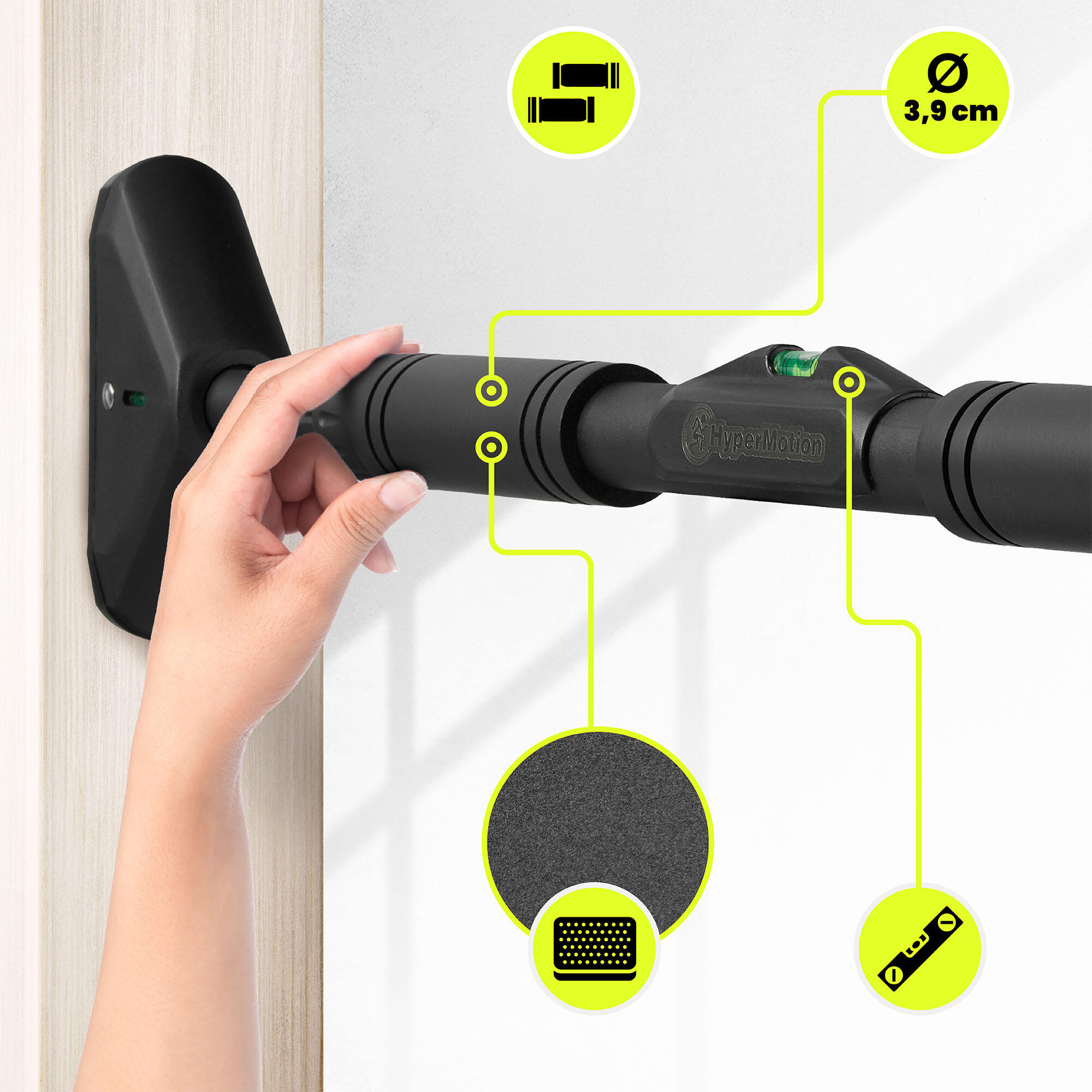 Trekstang - krachttraining - instelbaar 70-100 cm - zwart 4/7