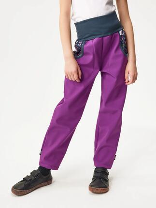Softshell-Hose mit Fleece für Kinder Basic, Brombeere, Einhörner