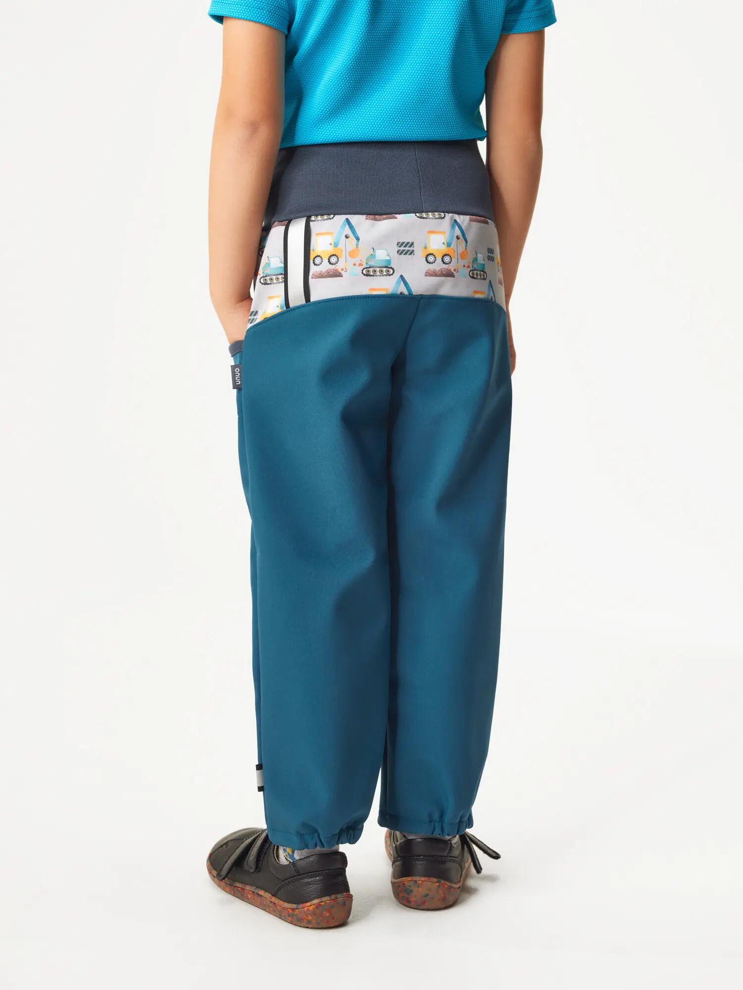 Softshell-Hose mit Fleece für Kinder Basic, Kobalt, Bagger 4/5
