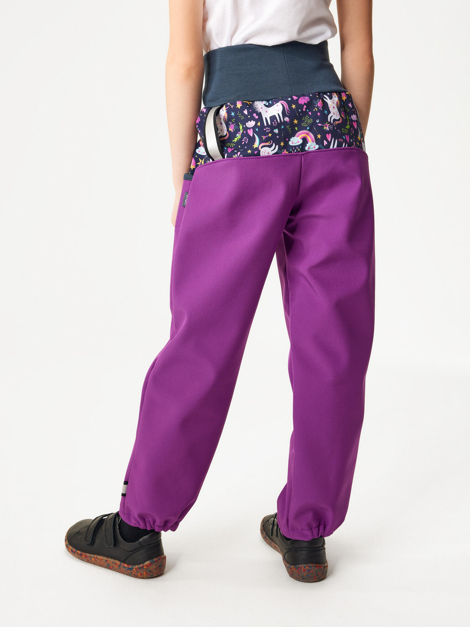 Softshell-Hose mit Fleece für Kinder Basic, Brombeere, Einhörner 3/7