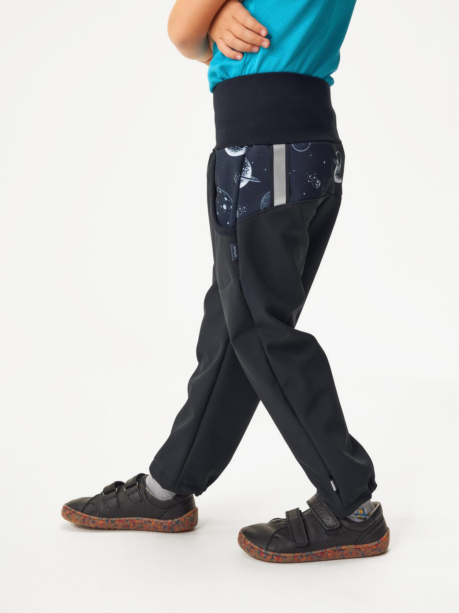 Softshell-Hose mit Fleece für Kinder Basic, Schwarz, Planeten 2/7