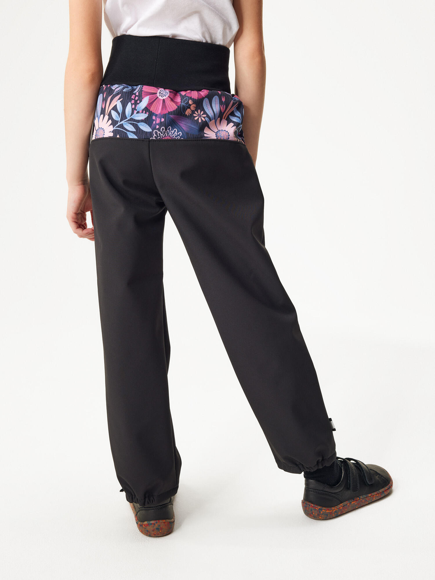 Softshell-Hose mit Fleece für Kinder Basic, Schwarz, Magische Blumen 3/7