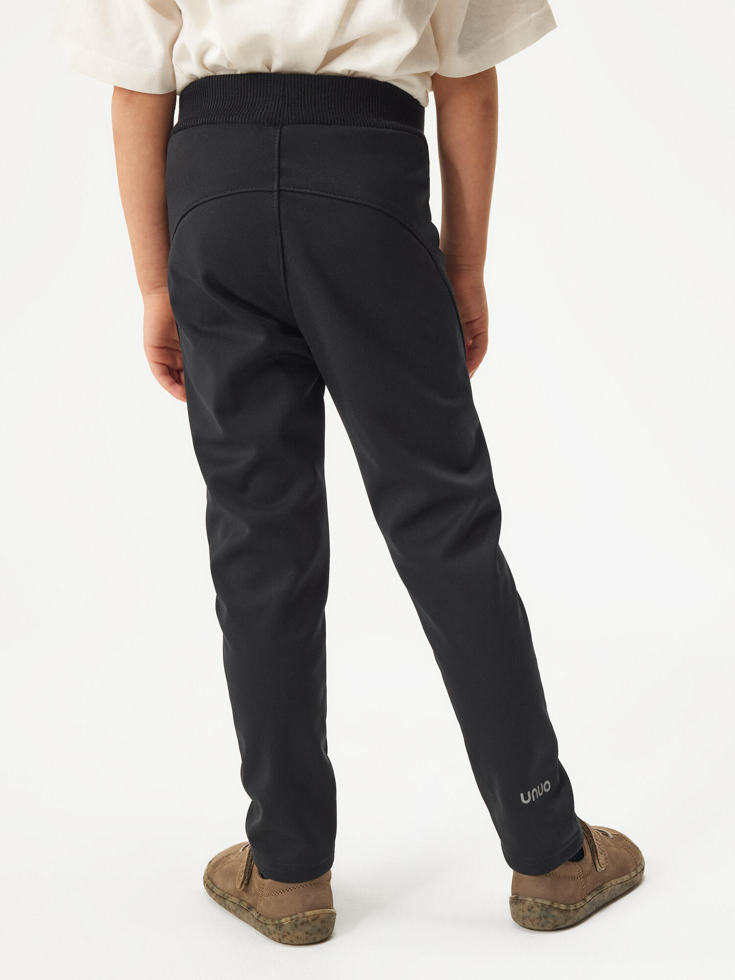 Elastische Softshell-Hose mit Fleece für Kinder Sporty, Schwarz 3/7