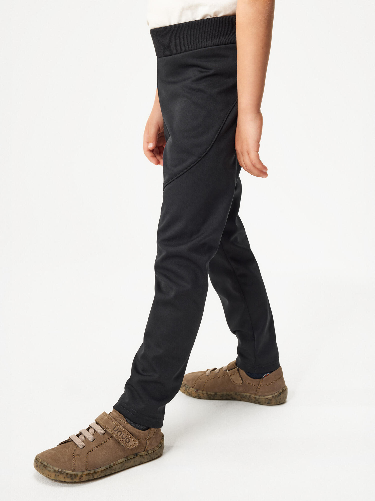 Elastische Softshell-Hose mit Fleece für Kinder Sporty, Schwarz 2/7