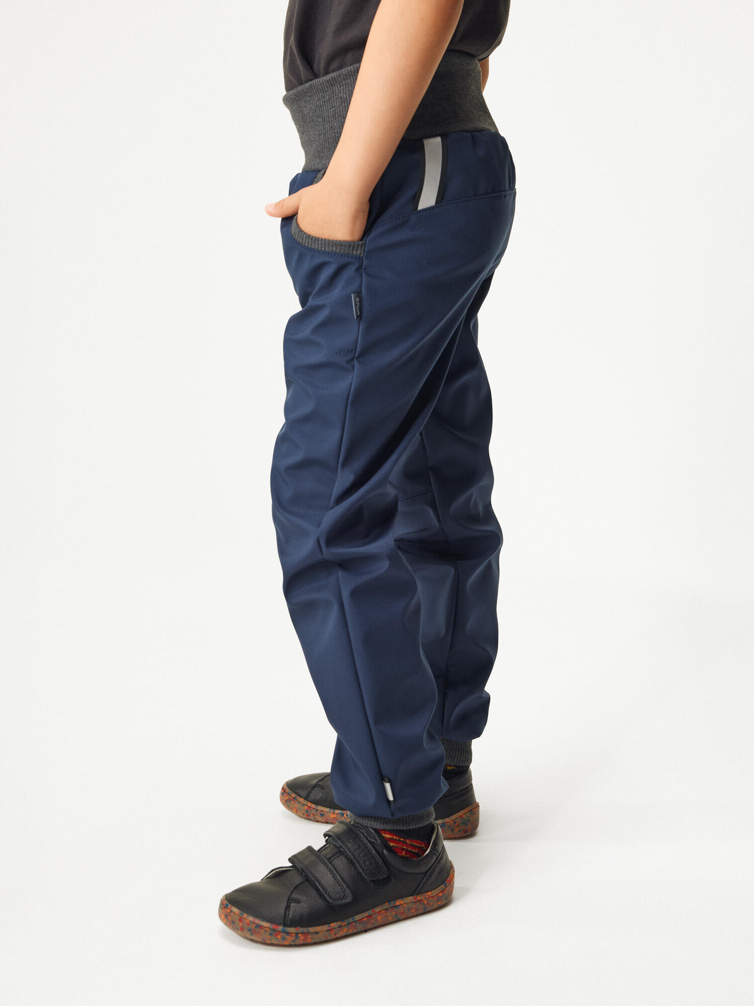 Softshell-Hose mit Fleece für Kinder Street, Dunkel Blau Schwarz 2/5