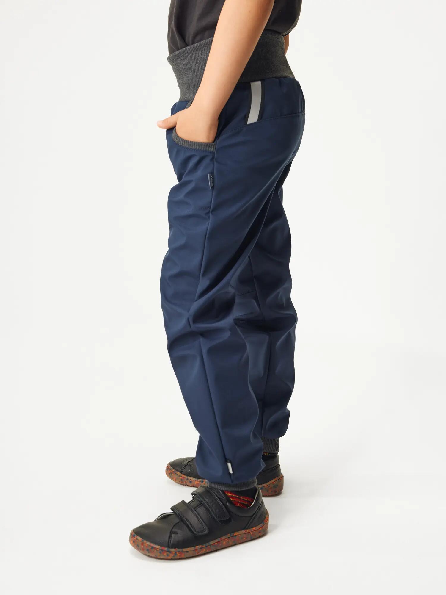 Softshell-Hose mit Fleece für Kinder Street, Dunkel Blau Schwarz 2/5