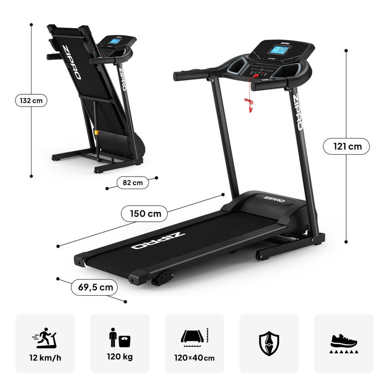 Bandă de alergat Zipro Colt 120 x 40 cm, 12 km/h difuzoare MP3
