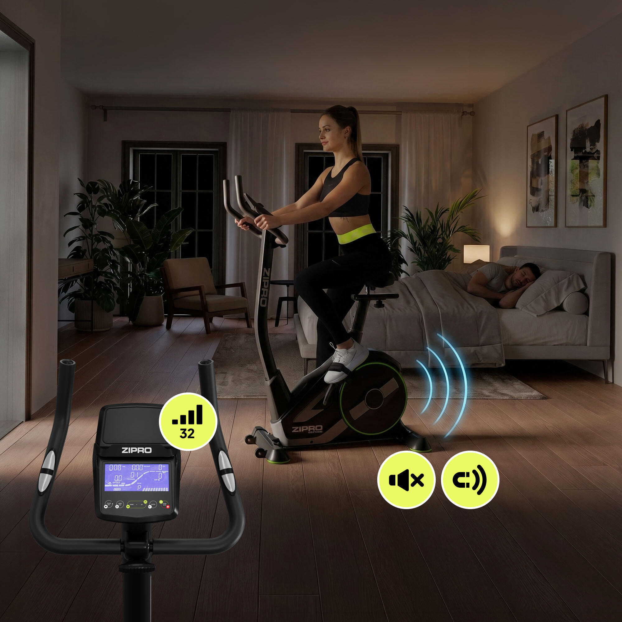 Bicicleta Estática eletromagnético Zipro Rave Zwift Kinomap para cardio 4/8