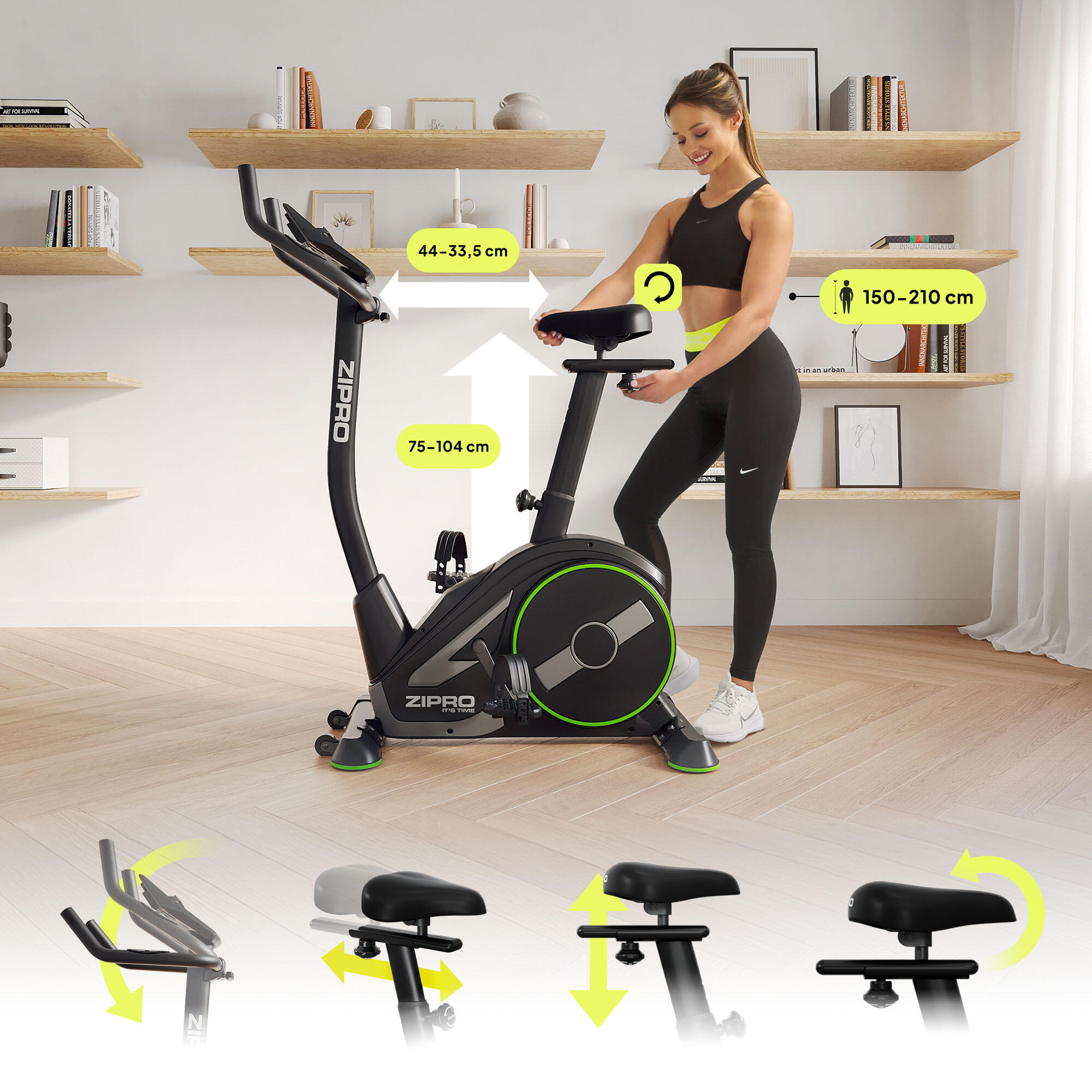 Bicicleta Estática eletromagnético Zipro Rave Zwift Kinomap para cardio 3/8