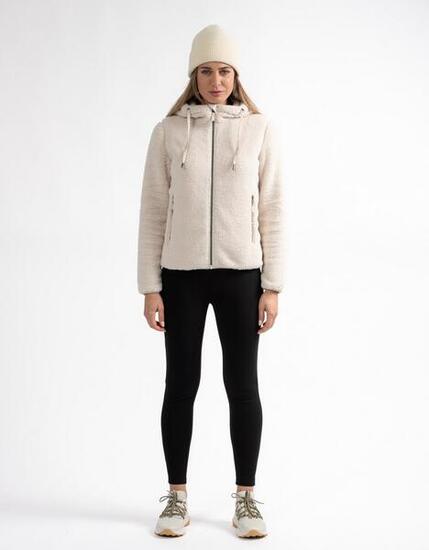 Polaire - montagne - femme - col zippé cintrée - reckon - beige