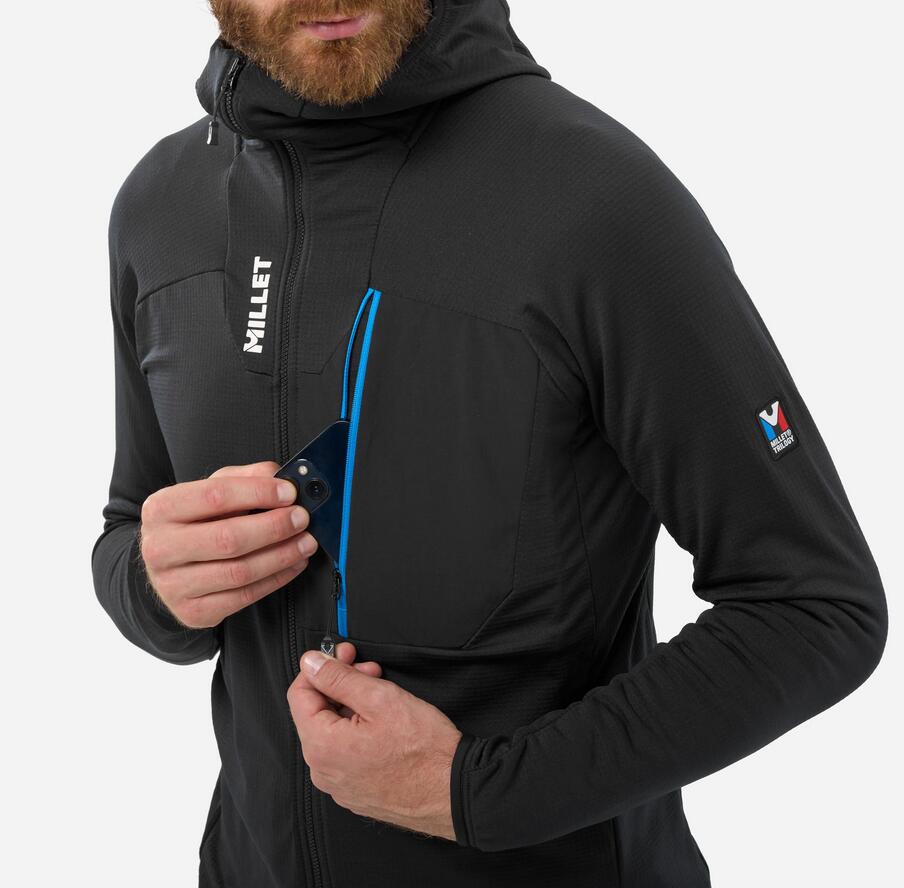 Polaire - montagne - homme - lightgrid, capuche - noir 5/5